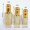 3/6/12Ml Essential Oil Roller Bottle Gold Dropper Perfume Bottles Travel Refillable Roll On Glass Luxury Empty Container