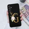 Phone Case For Samsung Galaxy A34 A33 A32 Elegant Rose Letter Soft Liquid Silicone Sqare Back Cover For Samsung A 34 33 32 Shell