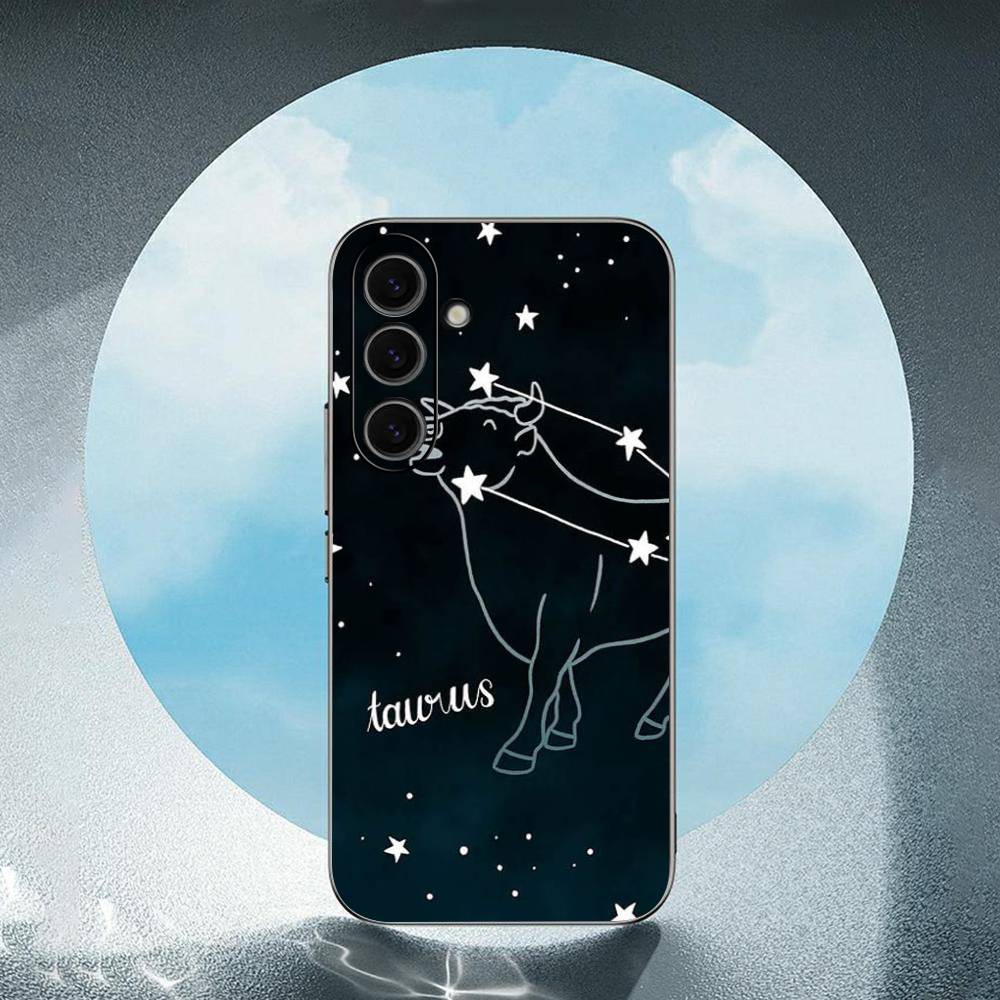 Constellation Zodiac Signs Luxury Black Phone Case For Samsung Galaxy S23 S24 S25 Ultra S22 Plus S21