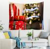 Cartoon Christmas Tapestry Christmas Gifts Socks Christmas Tree Night Scene Wall Hanging Home Living Room Festival