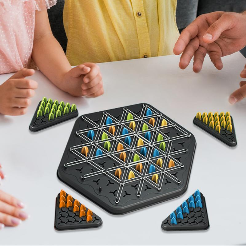 1 pieza nueva geometría cadena ajedrez rompecabezas triángulo ajedrez juego de escritorio banda de goma entrenamiento interacción familiar ejercicio pensamiento juguetes regalos