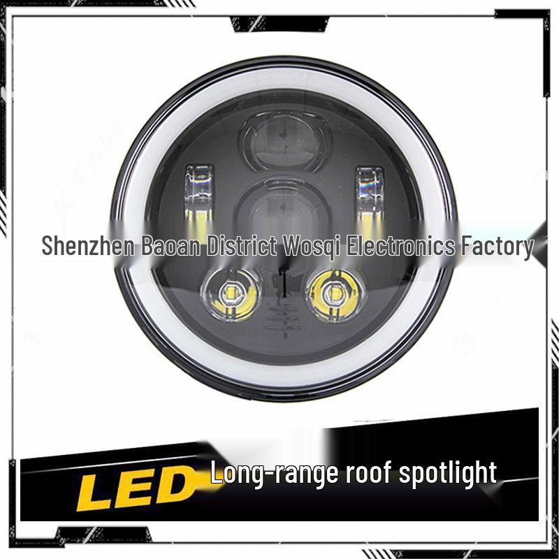 Harley Wrangler 7-inch LED Headlight with Angel Eye, DRL, and Turn Signal