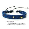 Simple Denim Woven Bracelet Stackable Star Denim Woven Bracelet Fashion Star Denim Bracelets