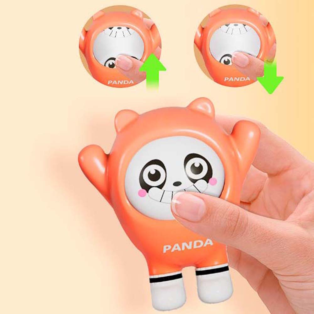 

Panda Cartoon Face Changing Doll Ugly Doll Face Changing Toy Cartoon Keychain Student StyleB-Pink