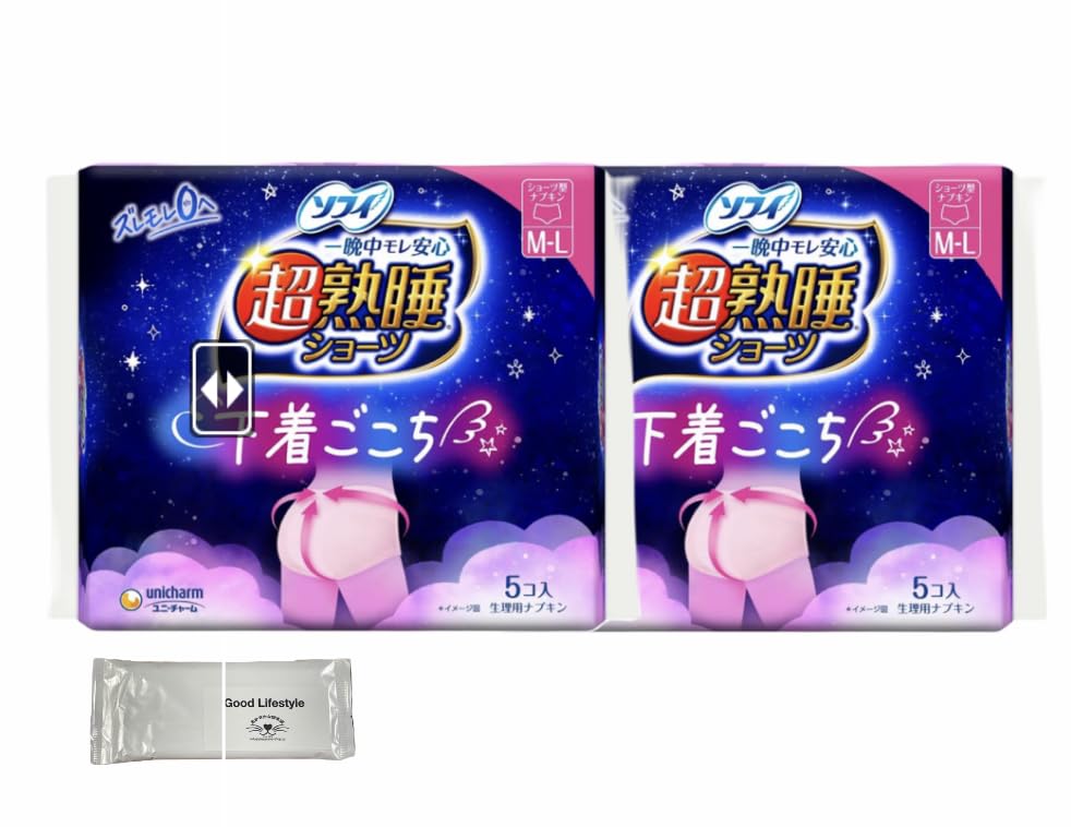 

Sofy Super Deep Sleep Для обильных выделений 5 штук x 10 штук всего с оригинальной влажной салфеткой Трусики, Ночные, M-L, 2, (прокладки трусикового типа)