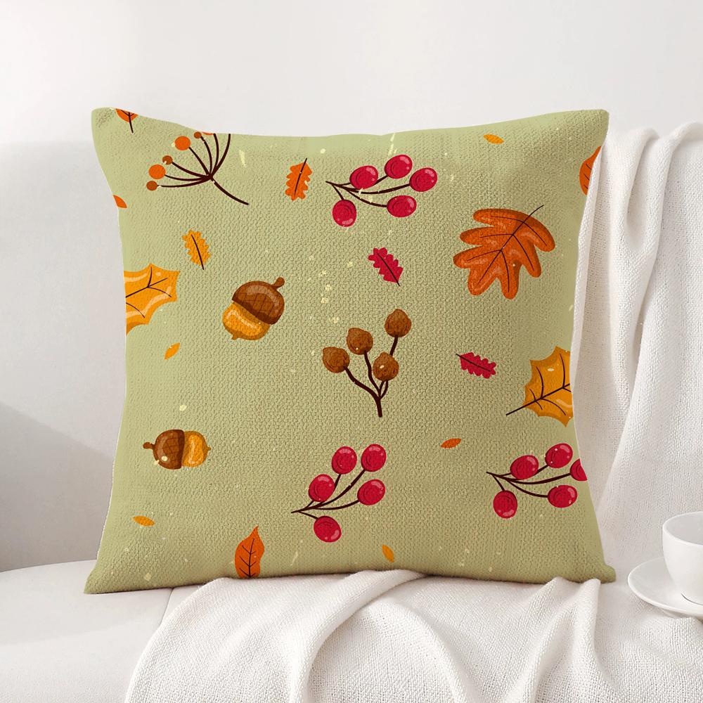 Autumn Leaves Print Cushion Cover, All-Season Universal & Removable Washable, Home Sofa & Bed Pillowcase
