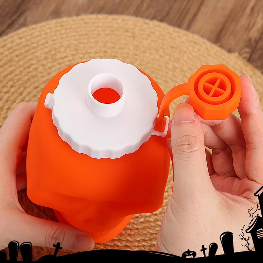 Silicone Water Bottle Halloween Gothic Water Bottle 650ml Leakproof Cups For Fitness Backpacking Hiking Running Cycling Outdoor
