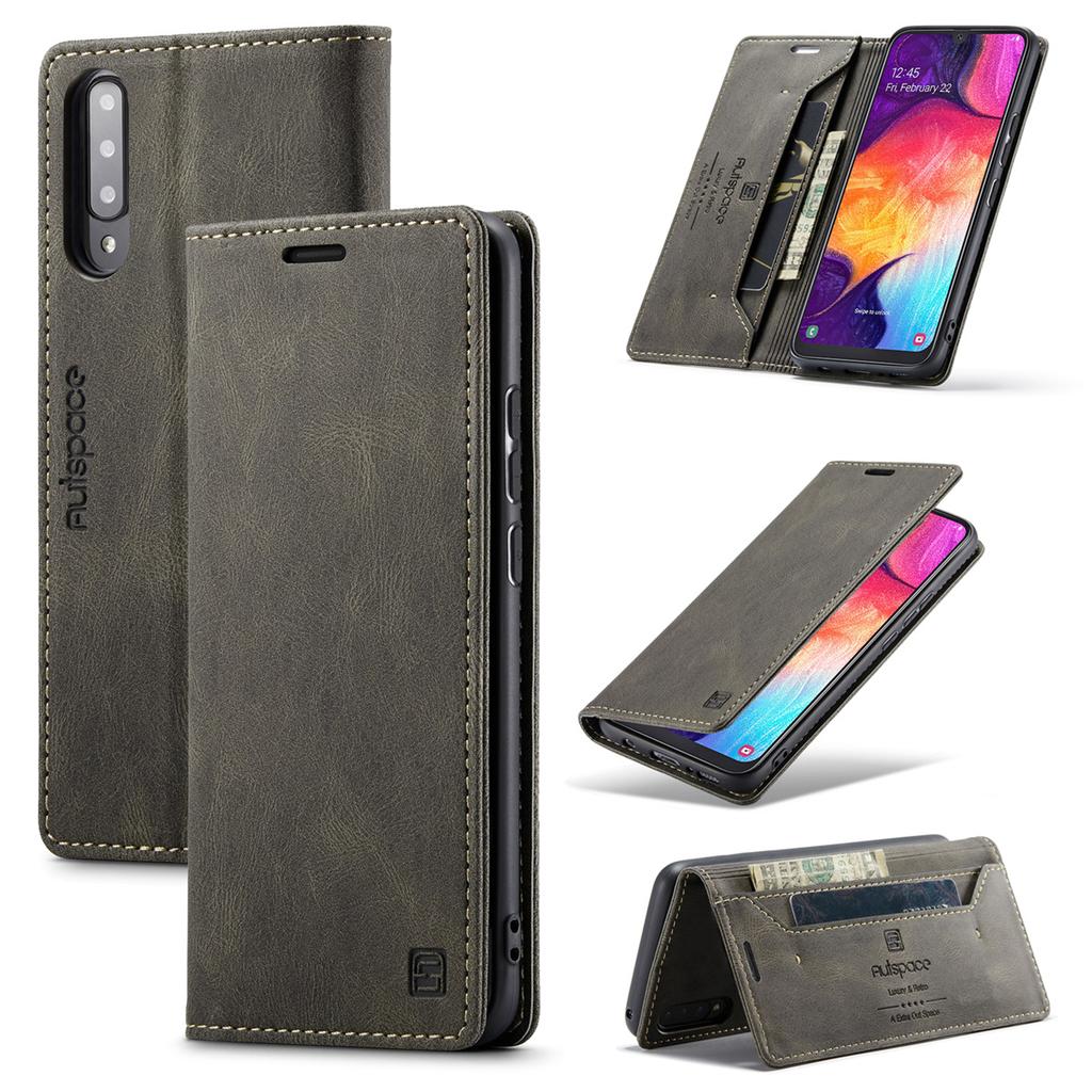 Premium Vintage Leather Wallet Case for Samsung Galaxy A50/A30S/A50S - RFID Blocking Flip Cover with Card Slots (4 Colors)