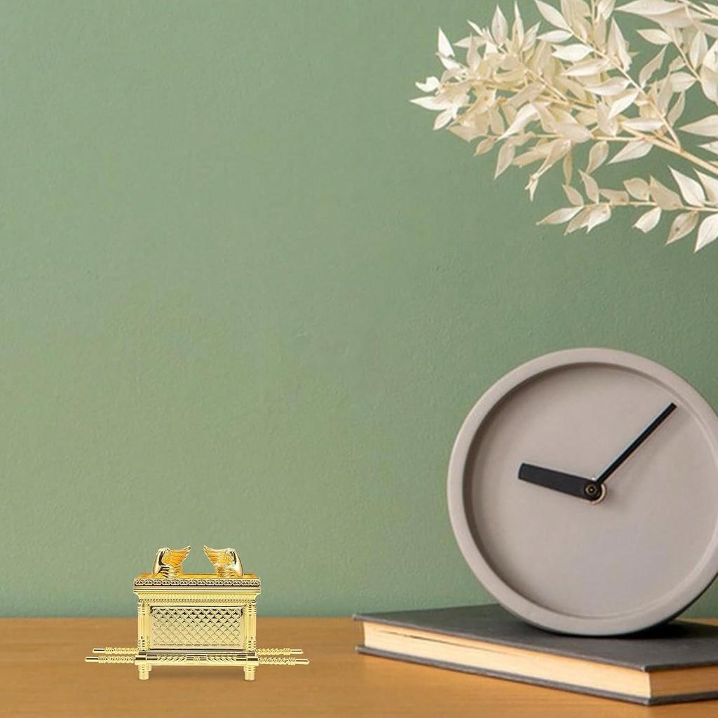 Arcul Alianței Model Istoric Replică Placat cu Aur Figurină Decorativă de Sărbătoare pentru Casă Design Egiptean Antic