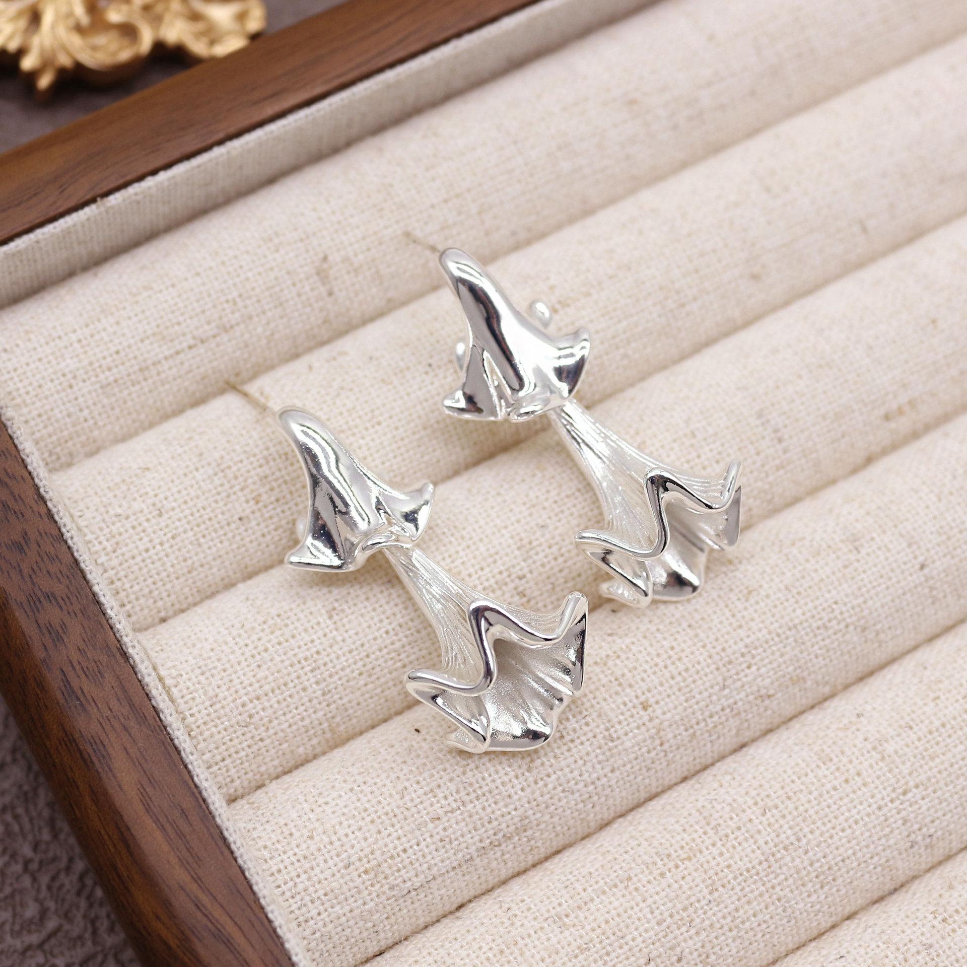 Elegant Double-Layered Bellflower Dangle Earrings for Women - Simple, High-End Design