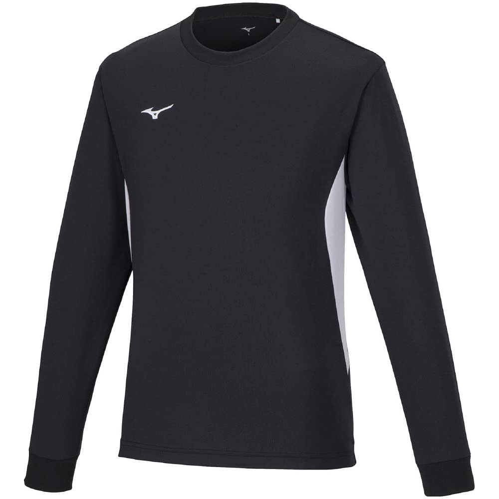 

Mizuno NaviDry Long Sleeve Training Size L T-Shirt, U-Neck, Moisture-Wicking, Quick-Drying, Underwear, Men s, 32MAA195, Black/White,