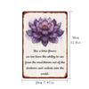 1pc Inspirational for Lotus Flower Quote Metal Tin Sign, Rustic Wall Art Decor with Motivational Meditation Poster