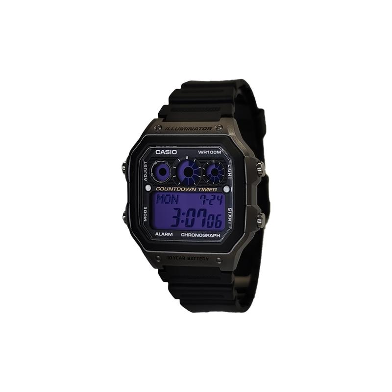 CASIO Customized watch modified series purple mirror silver resin case fashion trend AE-1300WH-8A AE-1300WH-8A(Watch5-GaiZhuang-YouZiAnYing)