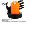 Vintage Brown Skeleton Decor Halloween Candle Light, LED Hand Decoration with Flickering Decorative Horror Prop Flame, Spooky Tabletop for Party