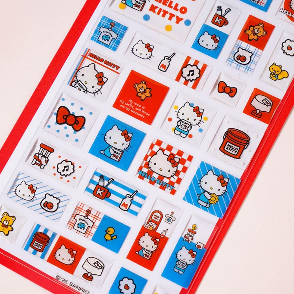 Square Epoxy Hello Kitty Moe Move Stickers - Crystal Decor Decals Toys for Boys Girls Kids Gift Presents