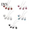 Lightweight Jewelry Set Heart for Women Shiny Rhinestone Elegant Necklace Earrings Ring Bridal Wedding Accessory Stylish