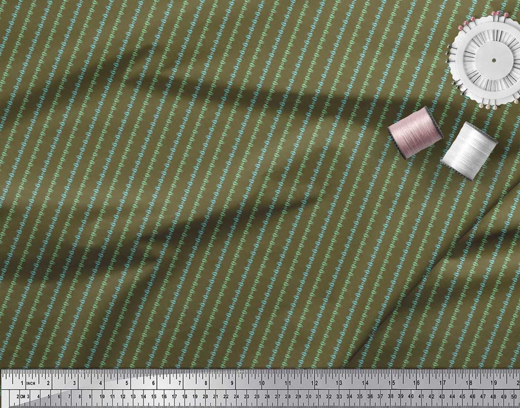 Soimoi Japan Crepe Satin Fabric Triangle Shirting Printed Craft Fabric by the Metre 42 Inch