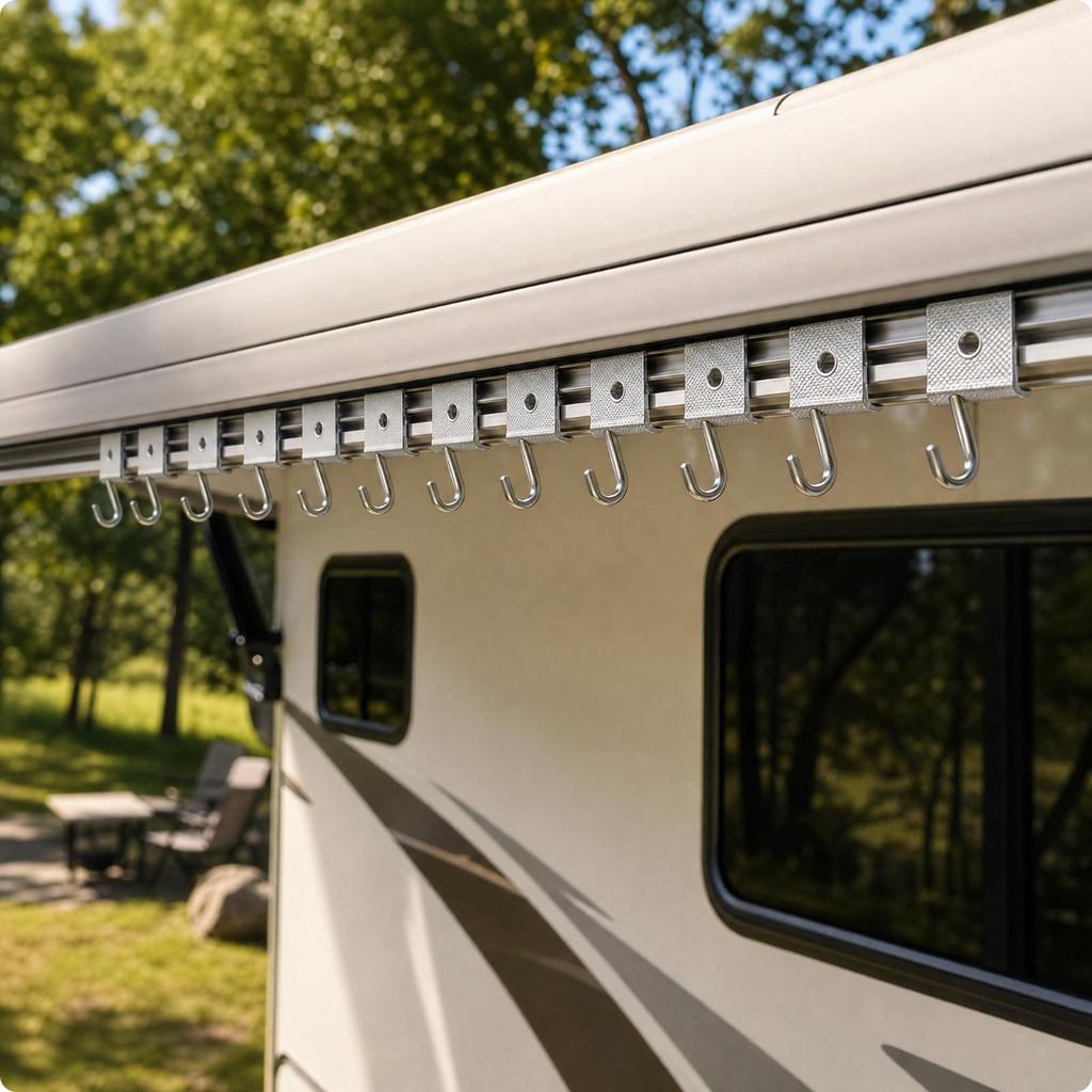 12 Pieces Awning Track Tab Heavy-Duty Hardware Flexible for Campers