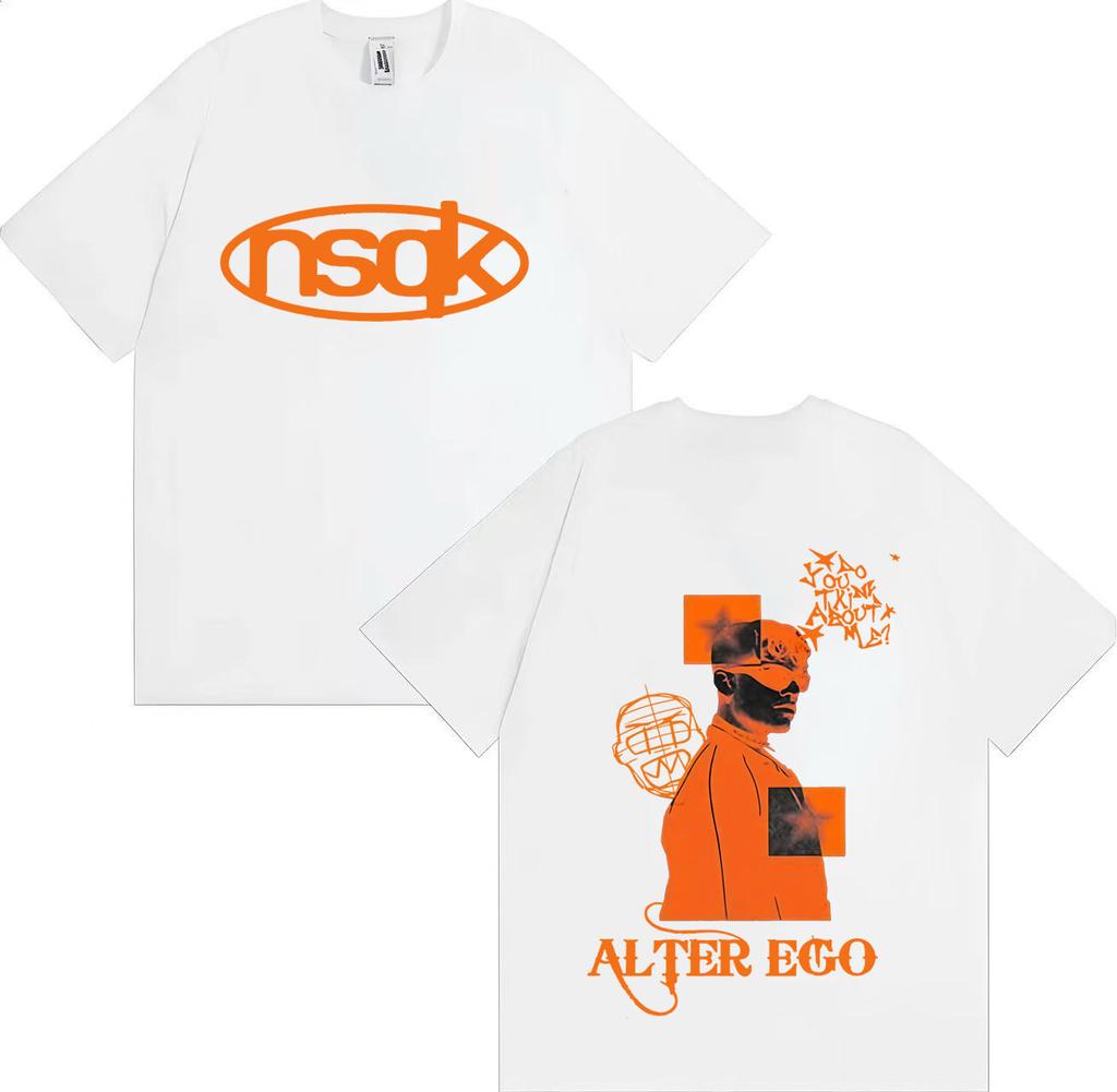 Rapper NSQK ALTER EGO Album Tour Graphic Y2K Gothic Tee Shirt Mens Women Cozy Aesthetic Streetwear Loose Short Sleeve Tshirts