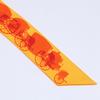 HERMES [ ] Horse-drawn Silk Twilly scarf BOUTON OR/ORANGE/ROUGE VIFUsed