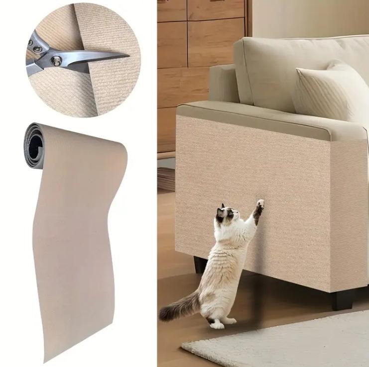 Sofa Protector Cat Scratch Mat Self Adhesive Vertical Wall Mounted Cut To Size Reusable Scratching Pad For Living Room Cat