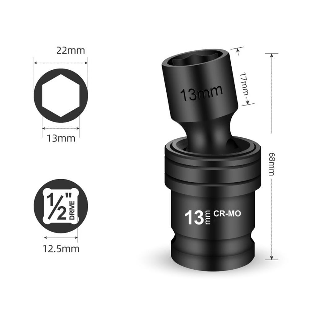 1/2in Joint Hex Socket Electric Wrench For Impact Driver Adapter 12-22mm Metric Drill Chuck Drive Adapter Drill Wrench