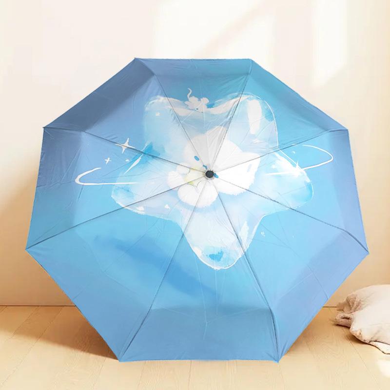 Entzückender Katzen-Sternenhimmel-Regenschirm - Automatisches Öffnen & Schließen, Outdoor-Reiseaccessoire, Leicht und Langlebig, Perfektes Geschenk 092