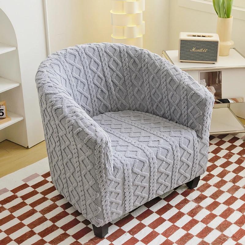 Verdicken Plüsch Club Sofabezug Badewannenstuhlbezüge Rutschfest Einzelsofabezug für Wohnzimmer Stretch Sessel Überwürfe Zuhause