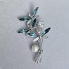Blue Crystal Dragonfly Brooch - Elegant and Versatile Pearl Corsage with Luxurious Design Brooch