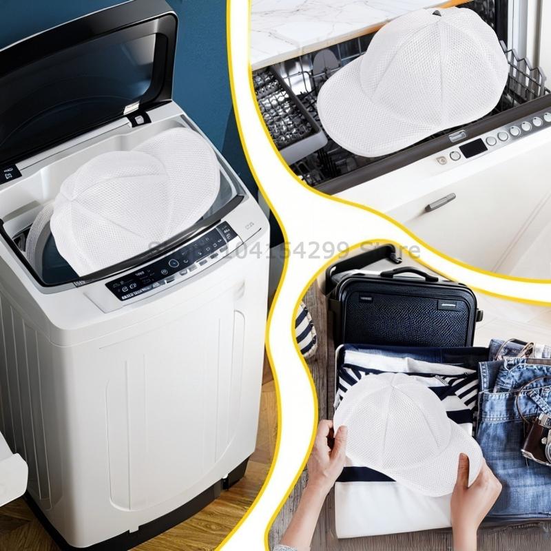 Washable Laundry Bag Washing Machine Hat Washing Protector Hat Cleaning Machine Anti-Deformation Secure Hat Storage Solution