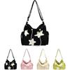 Y2k Stars Corduroy Tote Hobo Bag Crossbody Messenger Bag Casual Handbags for Women Girls
