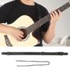 Guitar Strap Acoustic Electric Bass Ukulele Nylon Belt Adjustable TopGrain Leather Head(Black )