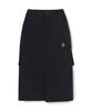 Emelbi Women'S Vintage Washed Cotton Strap Cargo Long Skirt Ny (Black)