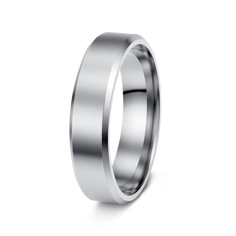8mm matte stainless steel men's ring - minimalist fashion jewelry