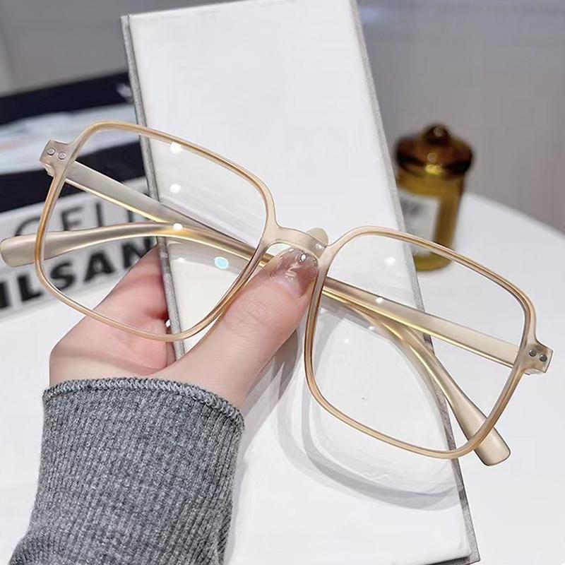 Anti Blue Light Glasses Women Men Vintage Eyeglass Woman Frame Square Glasses Oversized Big Size Lenses Blocking Eyeglasses