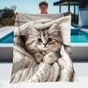 Coperta Plaid in Pile di Lusso Gatto Carino Amante degli Animali Maglia Accogliente Coperta da Letto Decorazione Peluche per Divano Divanetto Regali Invernali per Bambine Bambini