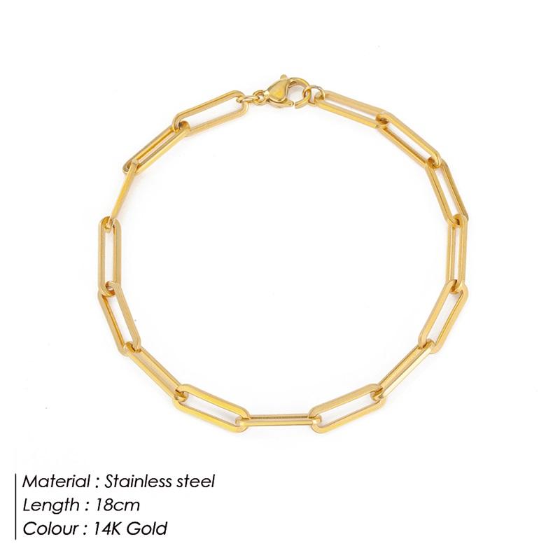 

eManco Bracelet for Women Curb Cuban Link Chain Stainless Steel Womens Bracelets Chains Davieslee Jewelry 18CM