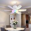 Socket Fan Light with Remote Ceiling Fan with Light Adjustable Wind Speed Light Bulb Fan RGB Light LED Light Fan for Dining Room