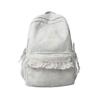 Schoolbag cold milk white soft fog lace backpack junior high school students sweet wind class travel multi-compartment light schoolbag