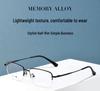 Ultra-light Men's Half-Frame Titanium Business Glasses