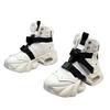 Fashion Men's High Top Thick Soled Height Increasing Comfort Waterproof Anti Slip Sports Shoes Buckle Belt Wear-resistant Fashion Boots