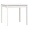 5 Piece White Outdoor Dining Set Solid Pine Wood