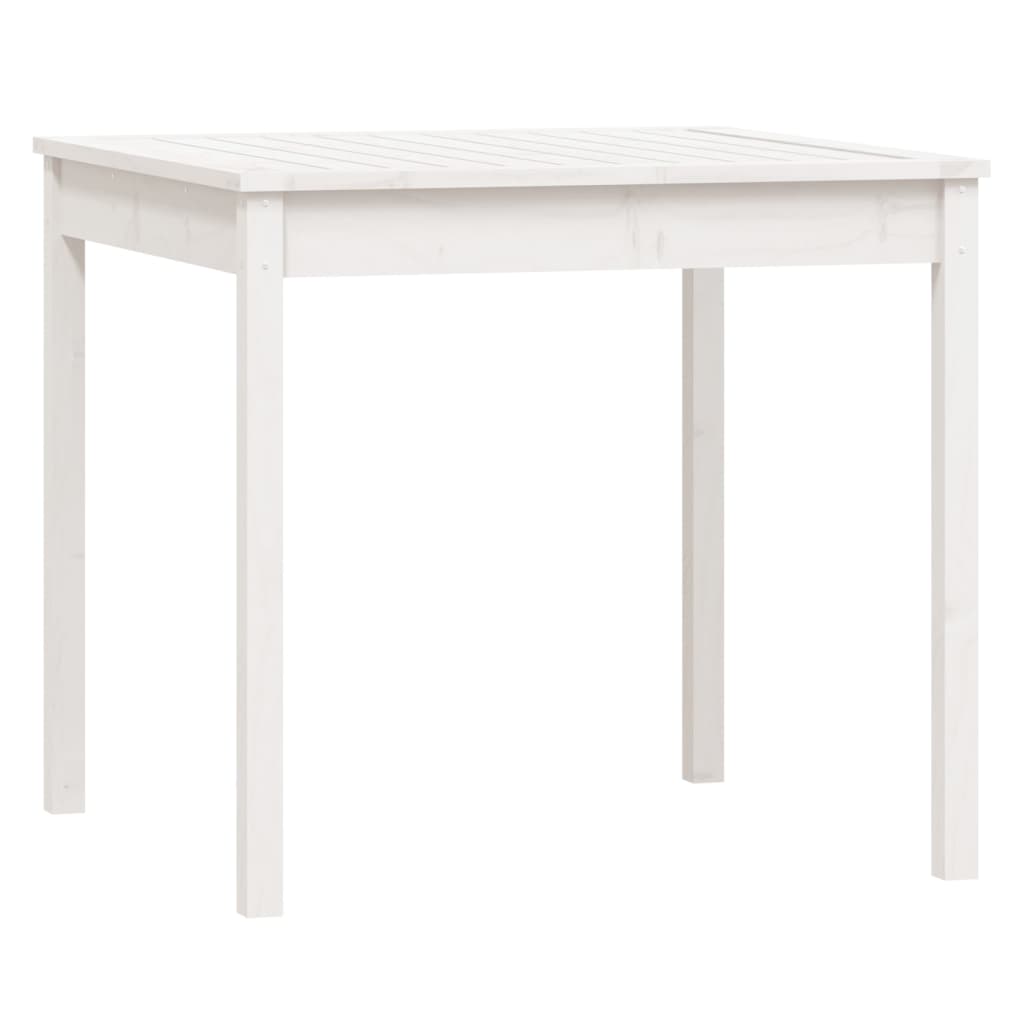 5 Piece White Outdoor Dining Set Solid Pine Wood