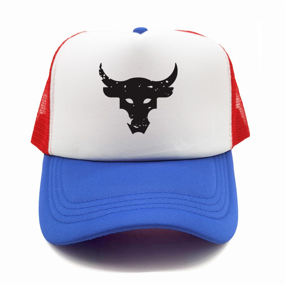 Dwayne Johnson Brahma Bull Tattoo Trucker Cap Unisex Baseball Caps Cool Summer Mesh Net Dwayne Johnson Hat Snapback Hats MZ