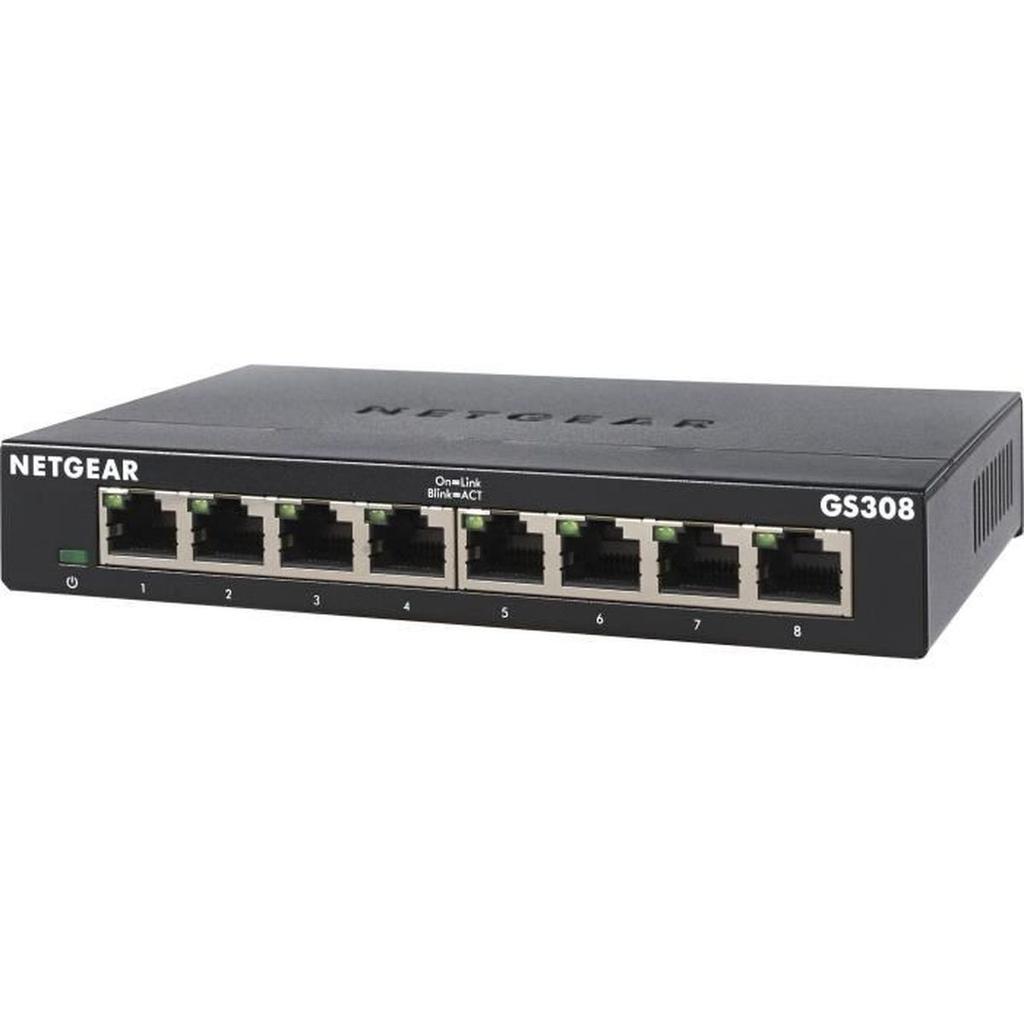 Netgear GS308-300PES Switch Ethernet Métal 8 Ports Gigabit (10/100/1000)