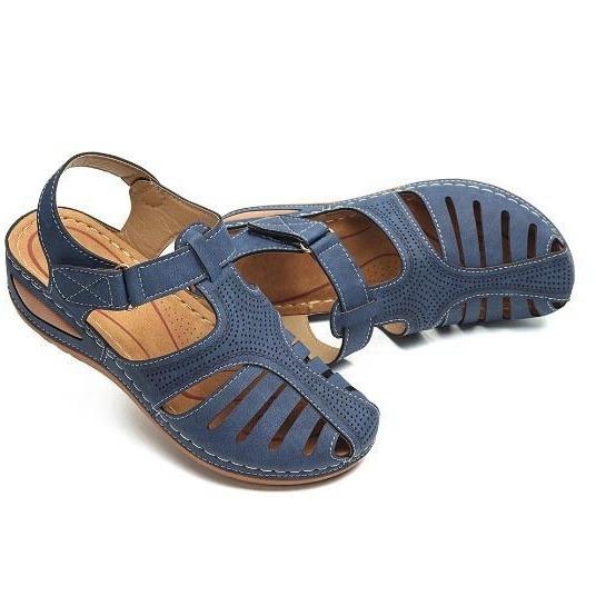 Cool Slippers Women's Comfortable Retro Round Head Hollow Sandals Women's Casual Single Shoes