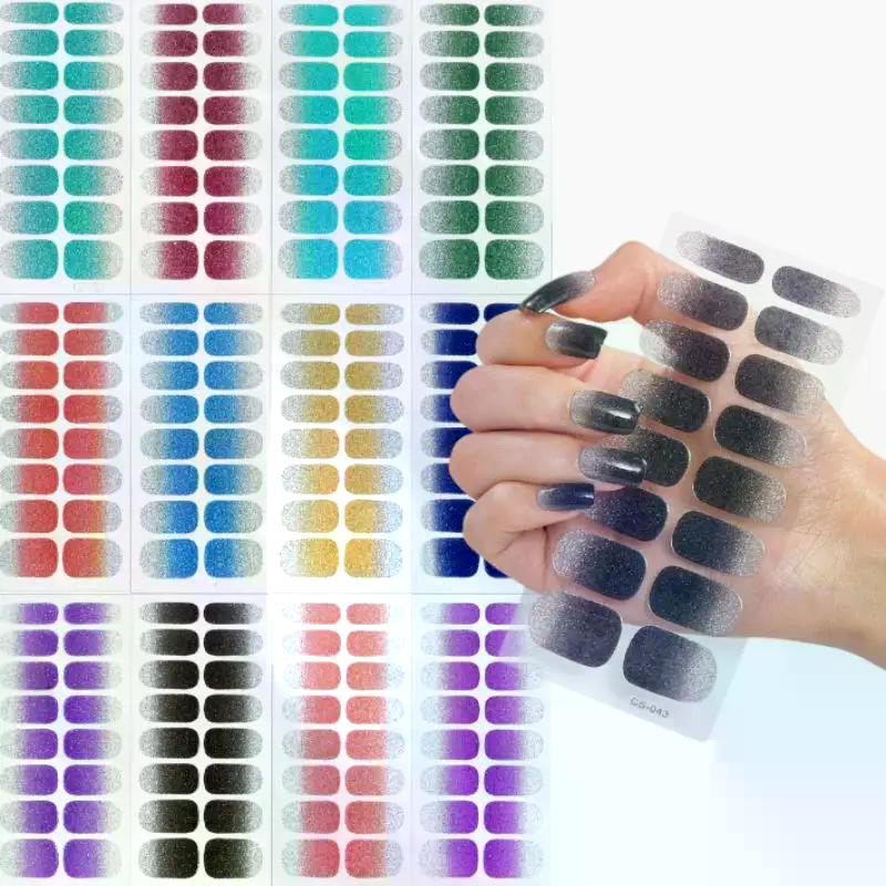 16 Piezas/Hoja Uñas Color Sólido Simple Ultradelgadas Impermeables Pegatinas para Uñas Firmes No Fáciles de Caer Larga Duración Extensión Arte de Uñas