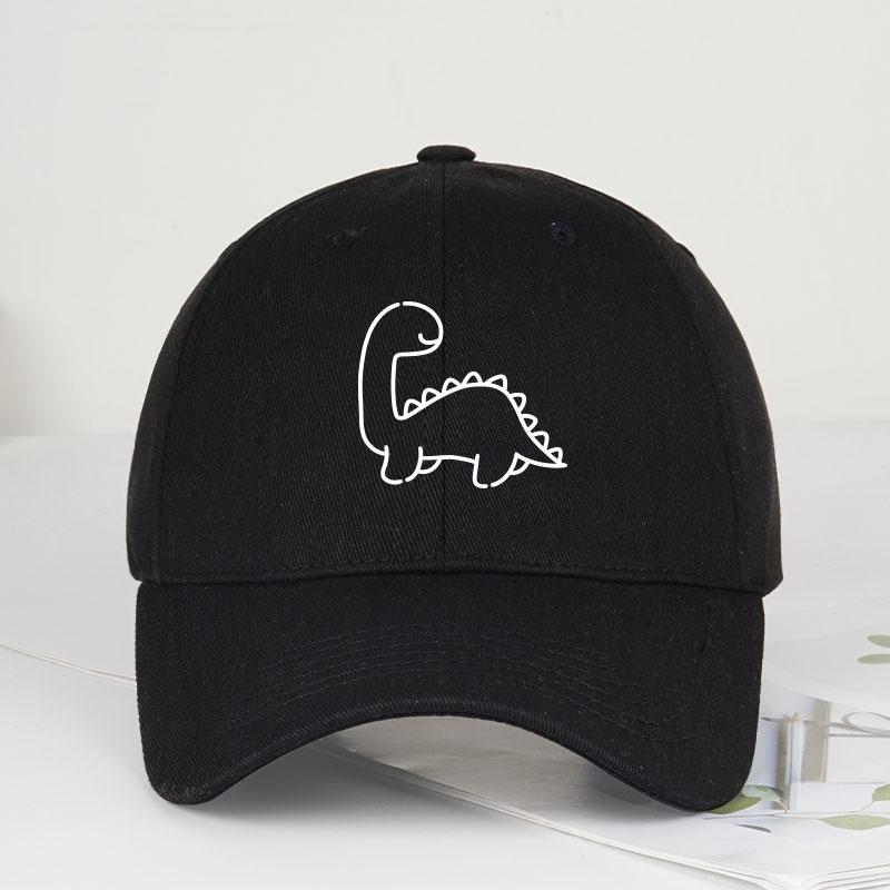 Cute Dinosaur Silhouette Print SoftPeak Baseball Cap Casual Streetwear Adjustable Unisex Sun Hat Perfect for Everyday Wear