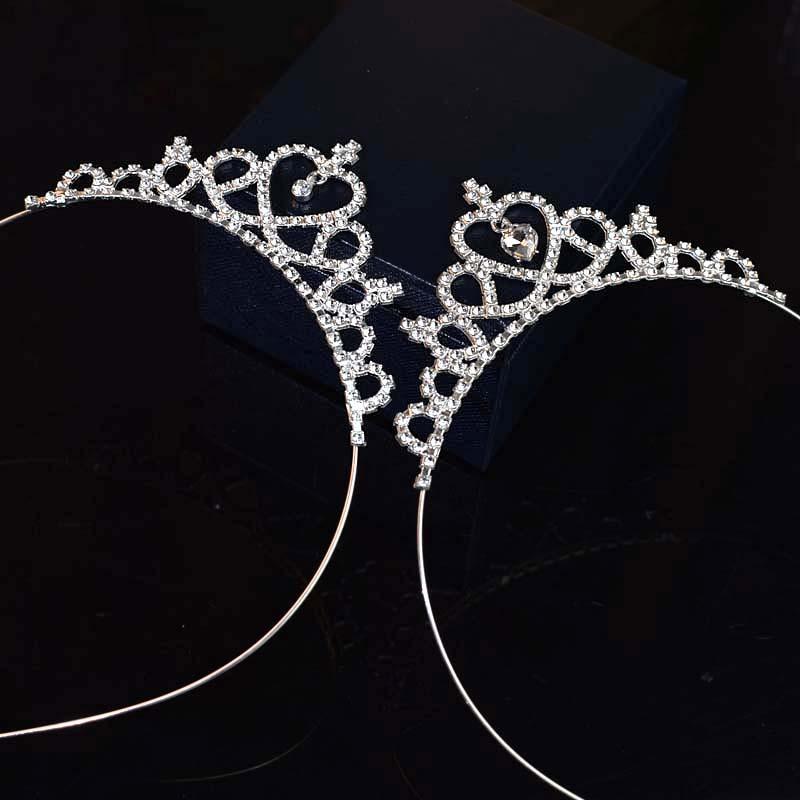 Children's Crystal Headband Cross Headpiece  Princess Crown  Crown Headpiece  Korean Version Exquisite Little Girl Headband