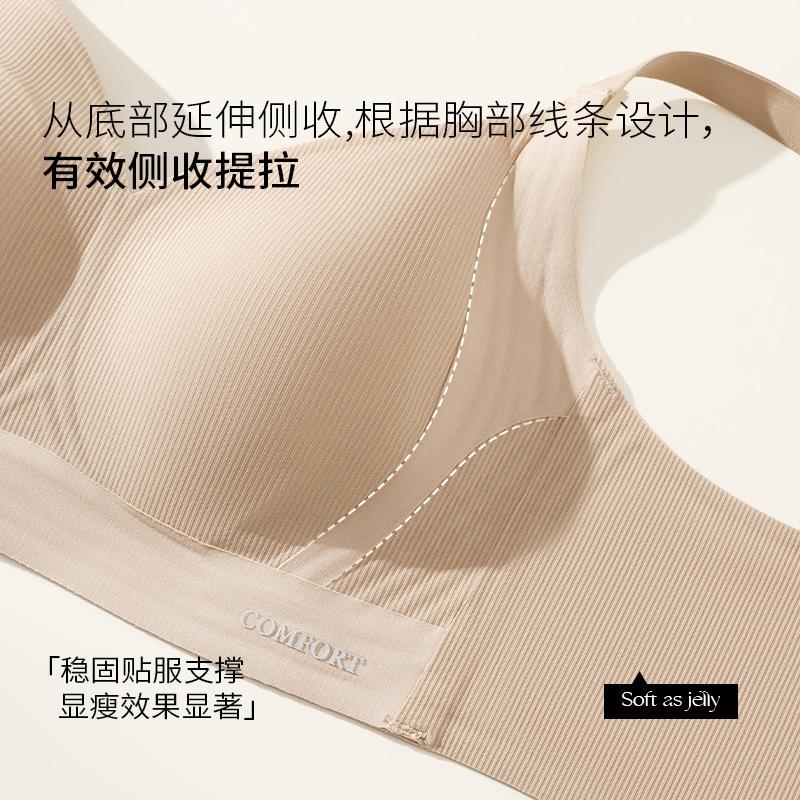 Traceless foundation, large breasts and small underwear for women's summer ultra-thin models, pull-up anti-sagging collection, non-marking bra cover